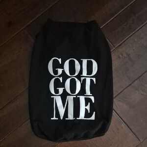 Black 'God Got Me' Dog Shirt Nwot